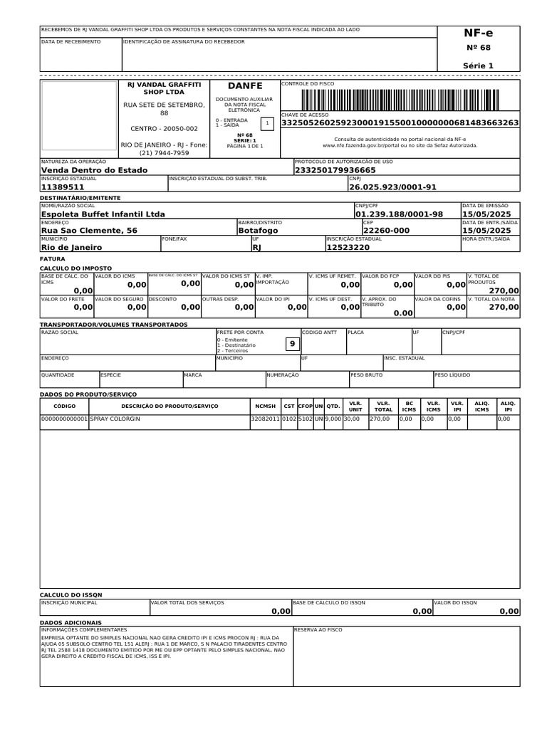 Nfe Pedido1 | PDF | Recibo | Business