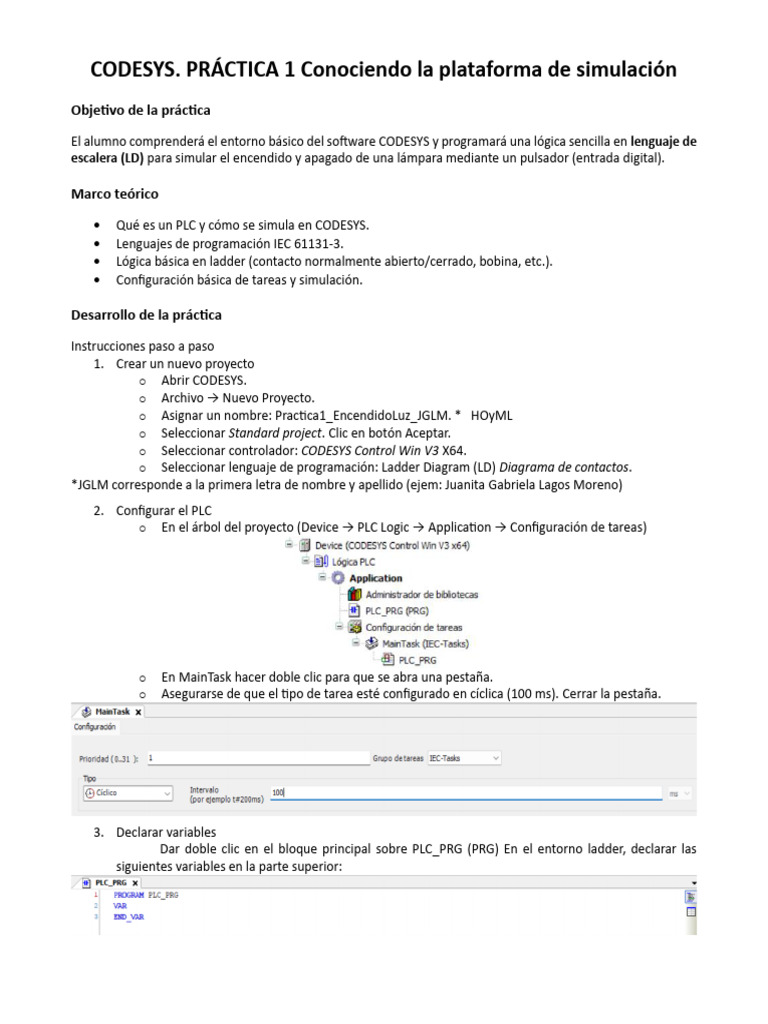 Introducción a CODESYS: Simulación de Lámpara | PDF | Ingeniería ...
