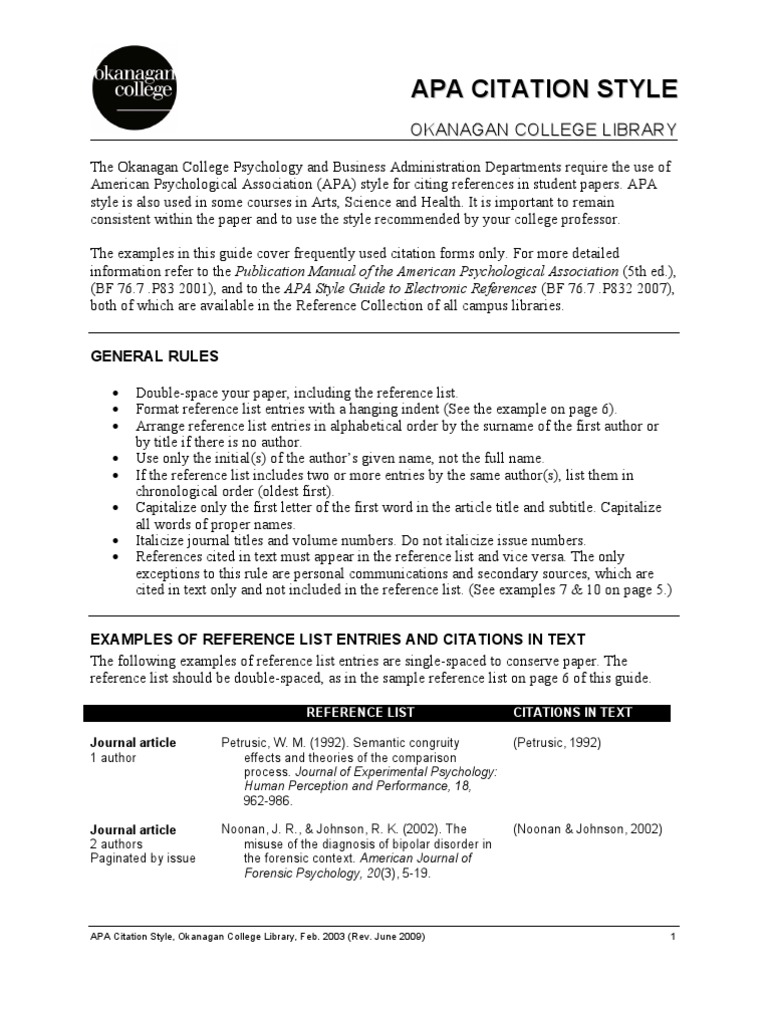 Apa Citation Style Apa Style American Psychological Association