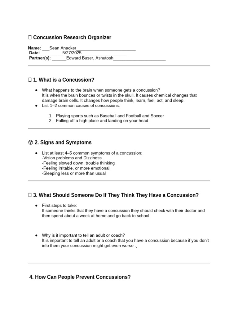 Sean Anacker - ? Concussion Research Organizer | PDF