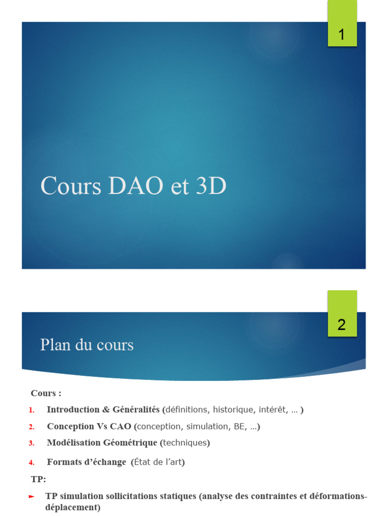 Cours DAO Logiciel | PDF | Conception assistée par ordinateur