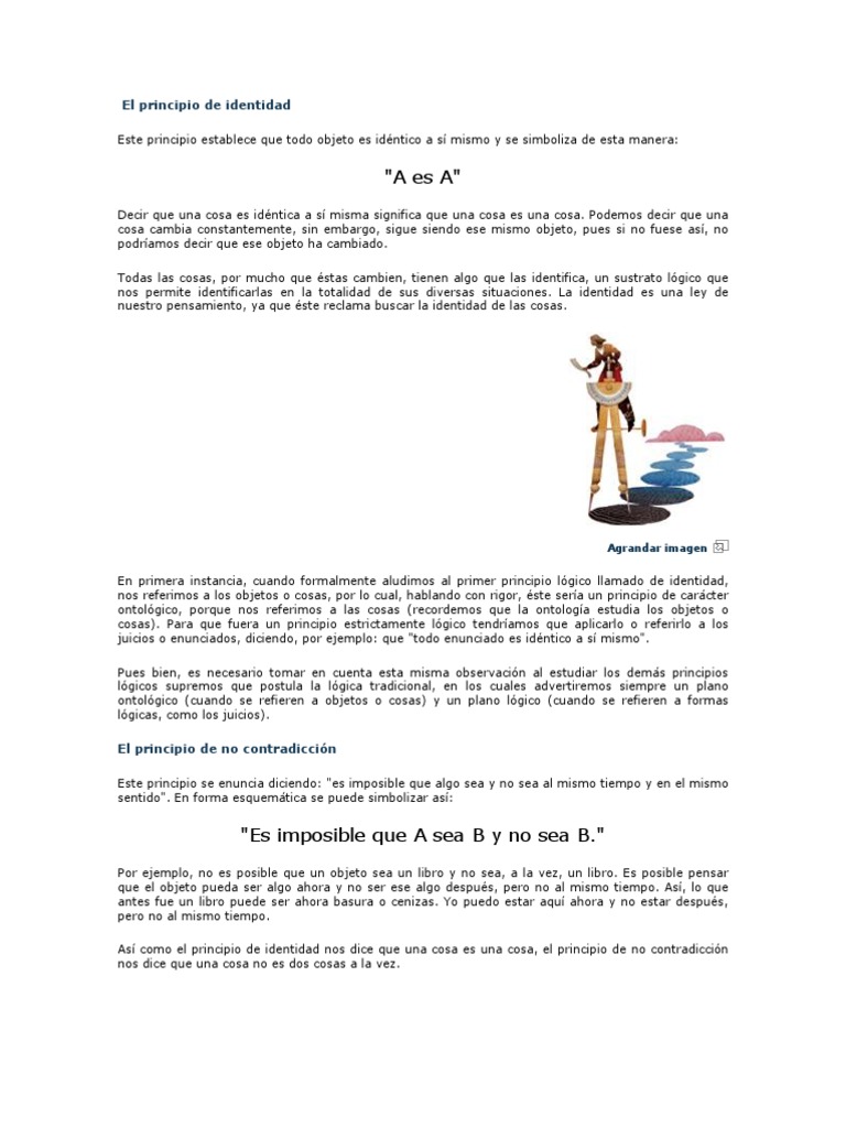 El Principio de Identidad Razón Lógica