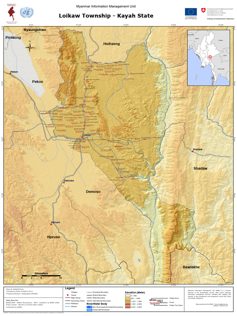 TSP Map - VL - Loikaw - Kayah - MIMU679v01 - 08mar13 - A1 - Topo - A1 ...