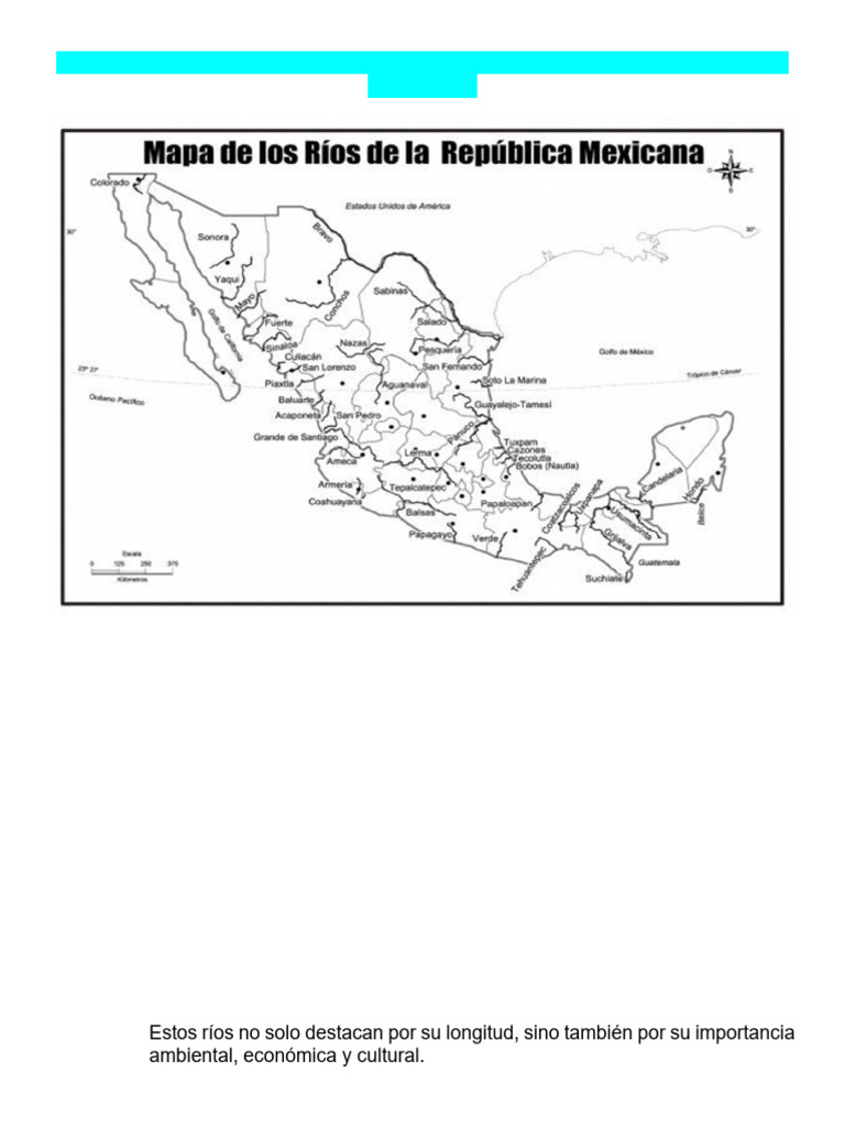 Mapa de ríos y lagos de México | PDF
