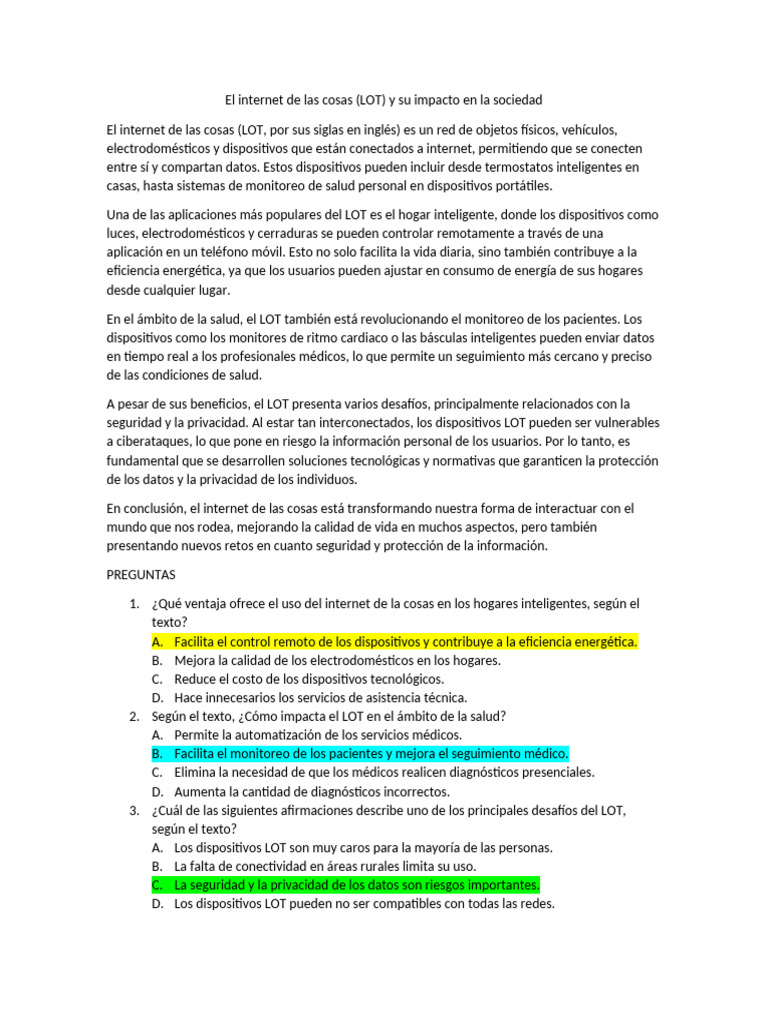 Impacto del Internet de las Cosas en la Sociedad | PDF | Internet de ...