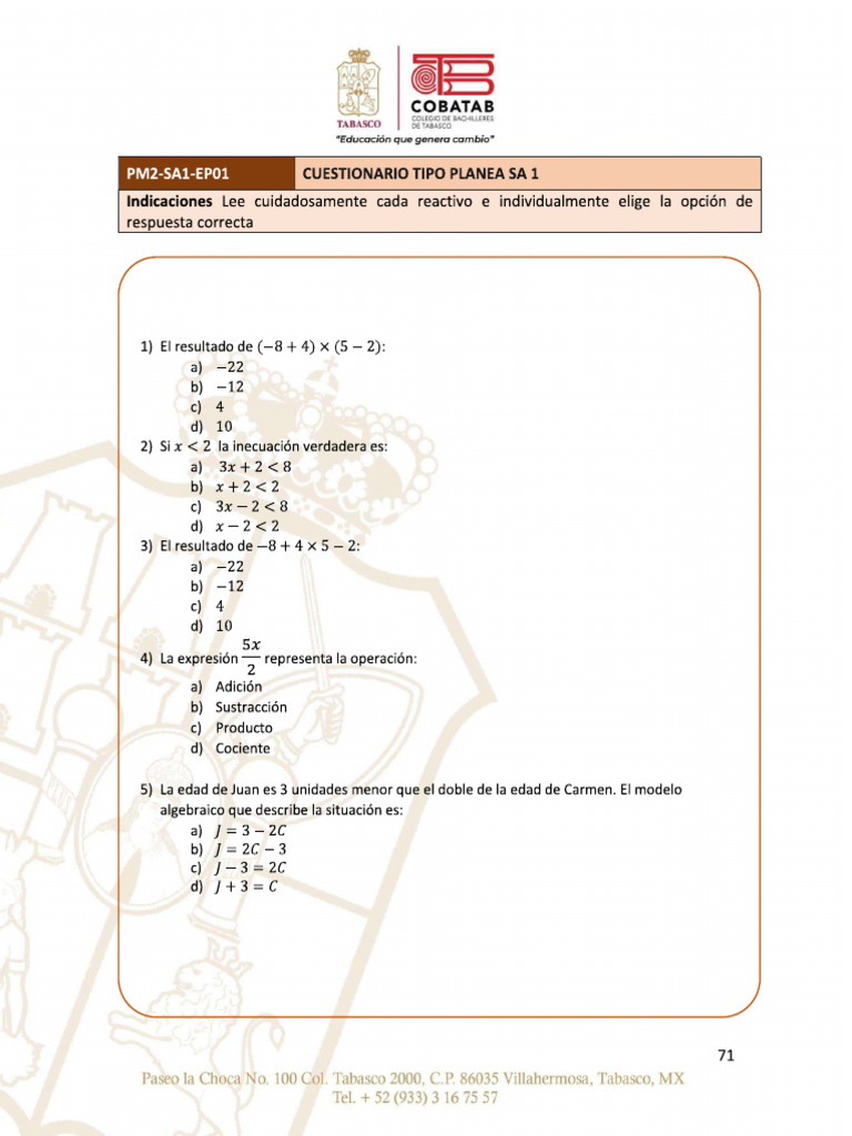 Planea 1 | PDF
