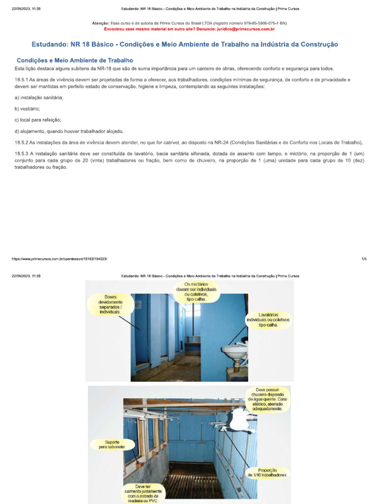 3 - Condições e Meio Ambiente de Trabalho | PDF