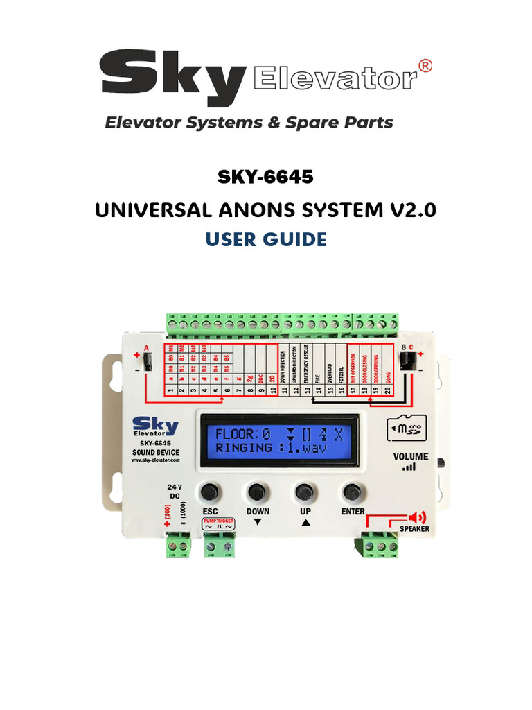 SKY 6645 Elevator Announcement Guide | PDF | Elevator | Computer File