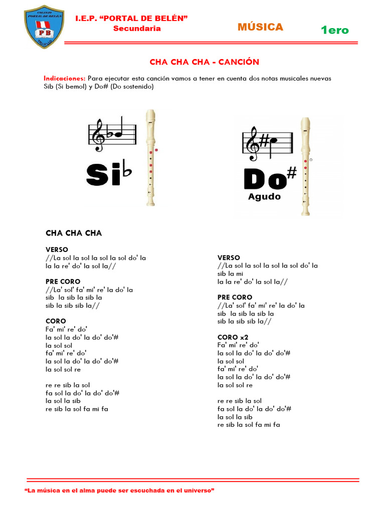 Letra y Acordes de Cha Cha Cha | PDF | Notación musical | Composiciones ...