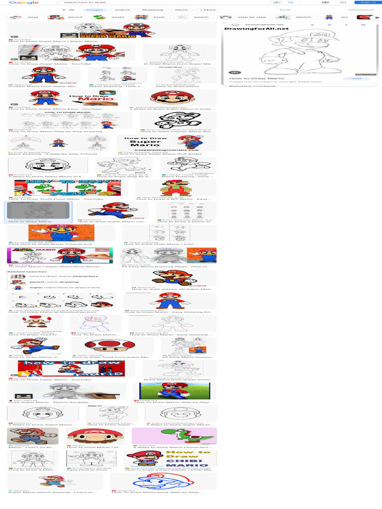 Step-by-Step Mario Drawing Guide | PDF | Mario | Nintendo