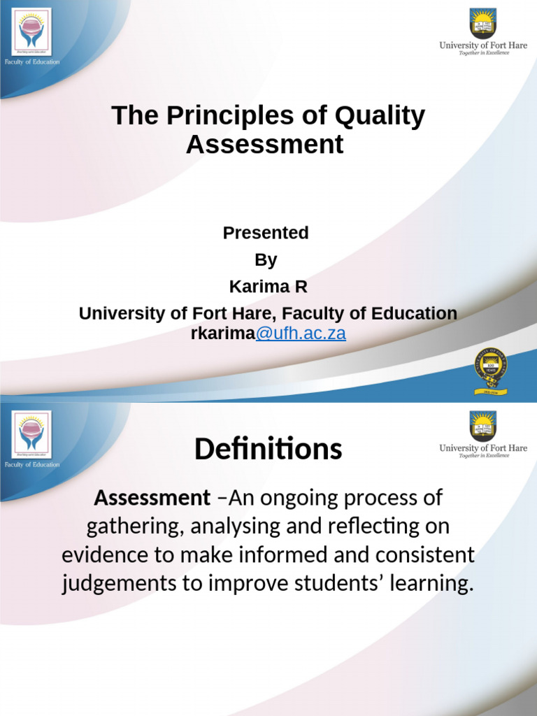 Principles of Quality Assessment (2020) | PDF | Educational Assessment ...