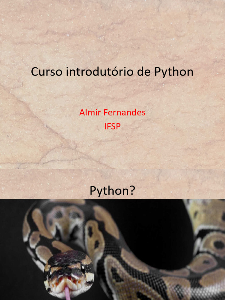 Curso Básico de Python para Iniciantes | PDF | Python (linguagem de ...