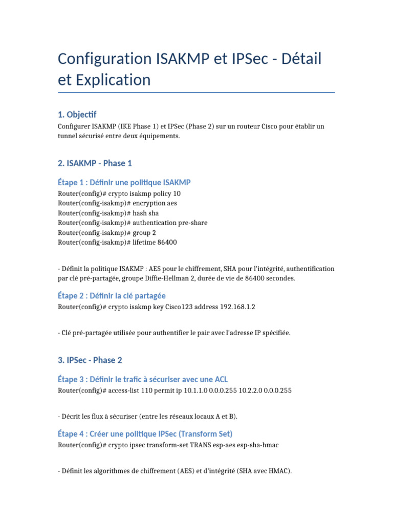 ISAKMP IPSec Configuration Complete-1 | PDF