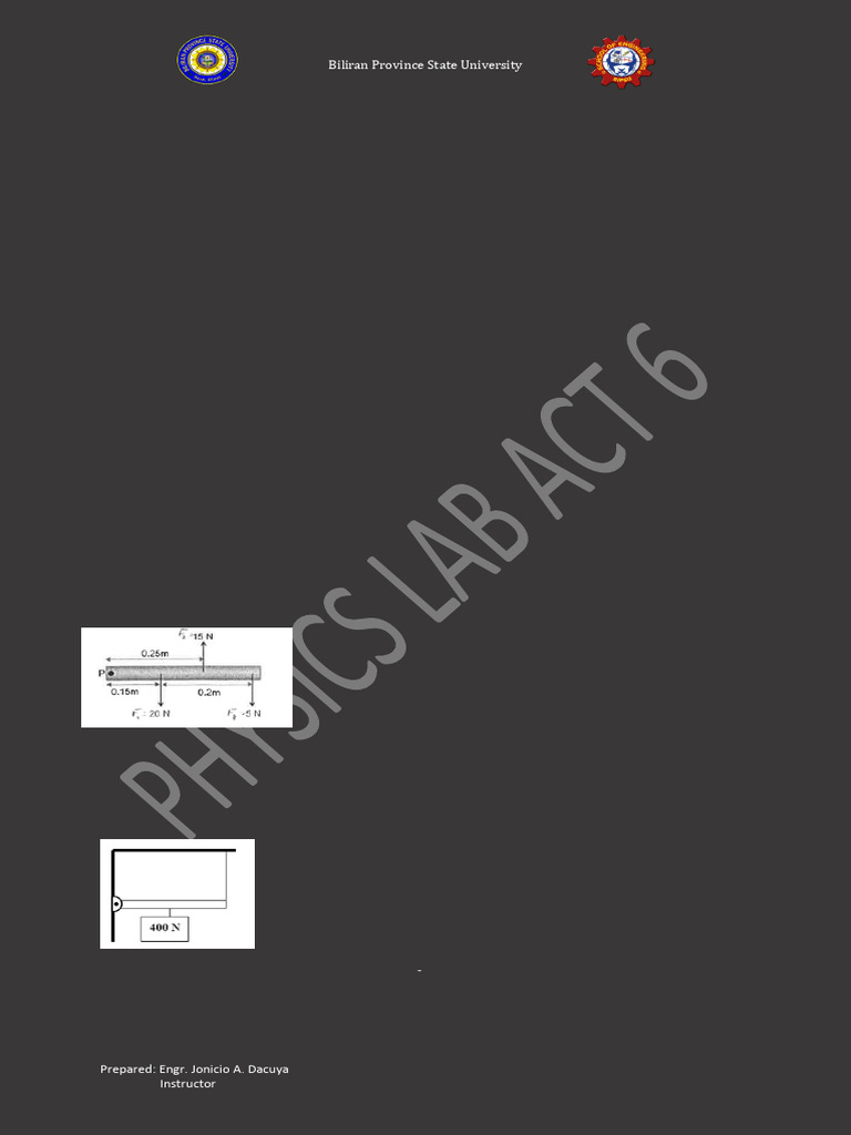 Laboratory Activity 6 | PDF | Rotation Around A Fixed Axis | Force