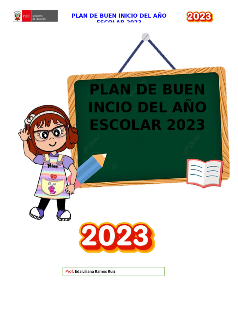 Plan de Buen Inicio Escolar 2023 | PDF | Educación primaria | Enseñando