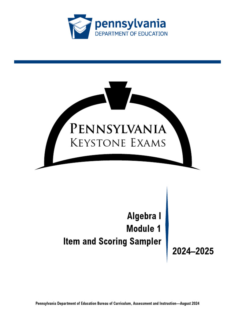 Keystone Algebra I Item Sampler 2024 | PDF | Multiple Choice ...