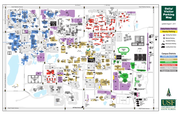 Usf Parking Lot Map Usf Campus Map | Pdf | Wellness | Medical