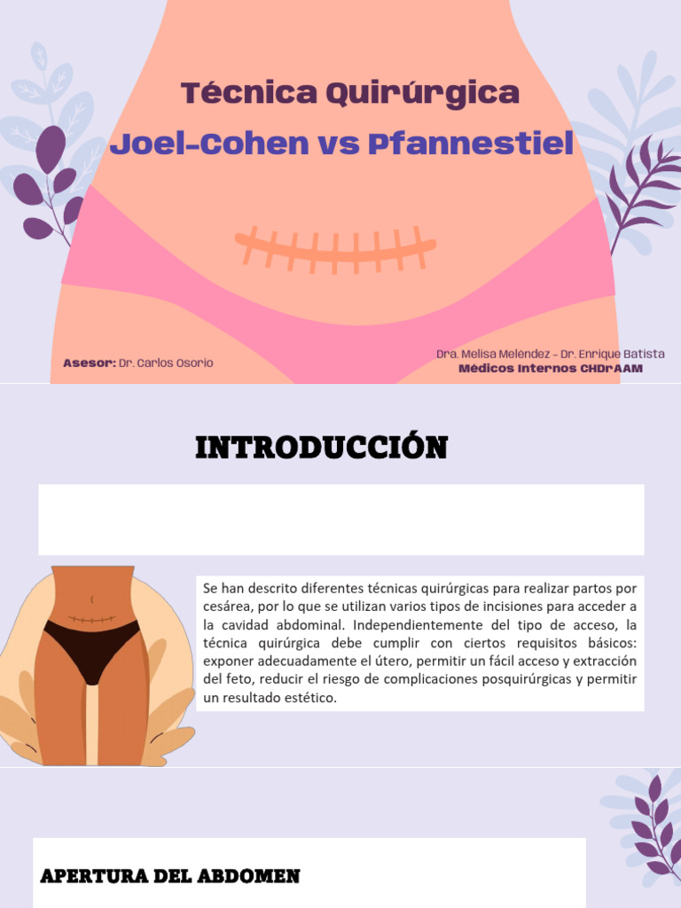 Técnica de Incisión Joel Cohen en Cesárea | PDF | Abdomen | Músculo