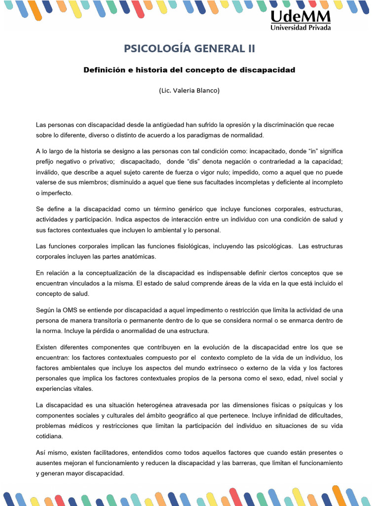Historia y Modelos de Discapacidad | PDF | Invalidez | Discapacidad ...