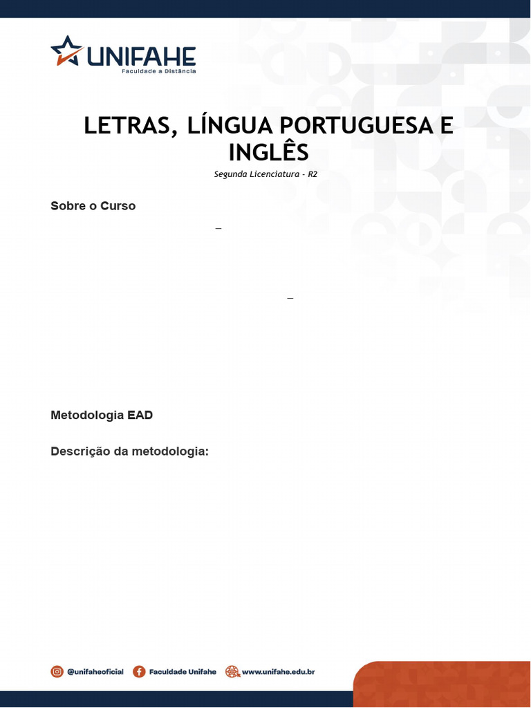 Licenciatura em Letras: Português e Inglês | PDF | Pedagogia | Linguística