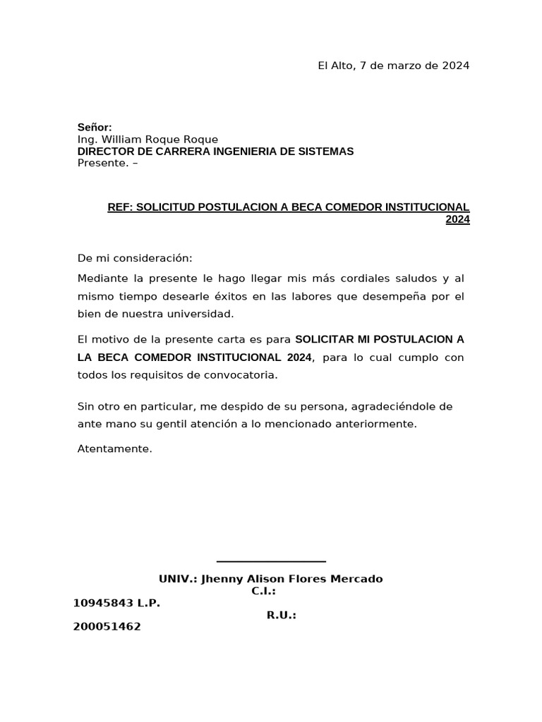 Solicitud Beca Comedor 2024 | PDF