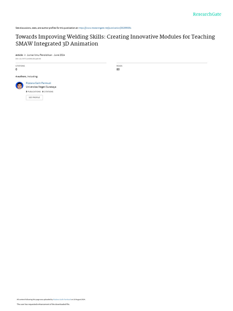 Innovative SMAW Welding Teaching Modules | PDF | Simulation | Learning