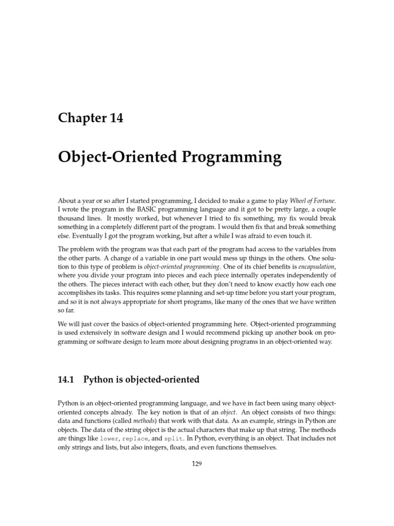 Introduction to Object-Oriented Python | PDF | Class (Computer ...