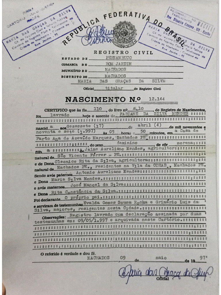 Certidão de Nascimento | PDF