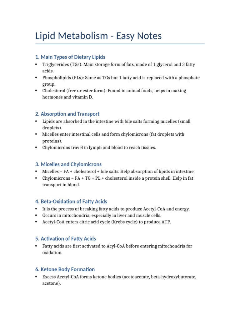 Understanding Lipid Metabolism Basics | PDF