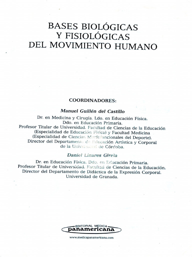 Bases Bio y Fisio Del Movimiento. | PDF