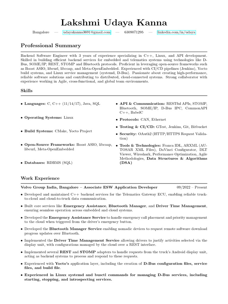 Backend Software Engineer Profile | PDF | Cloud Computing | Device Driver