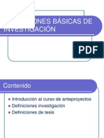 Definiciones Basicas de Investigacion