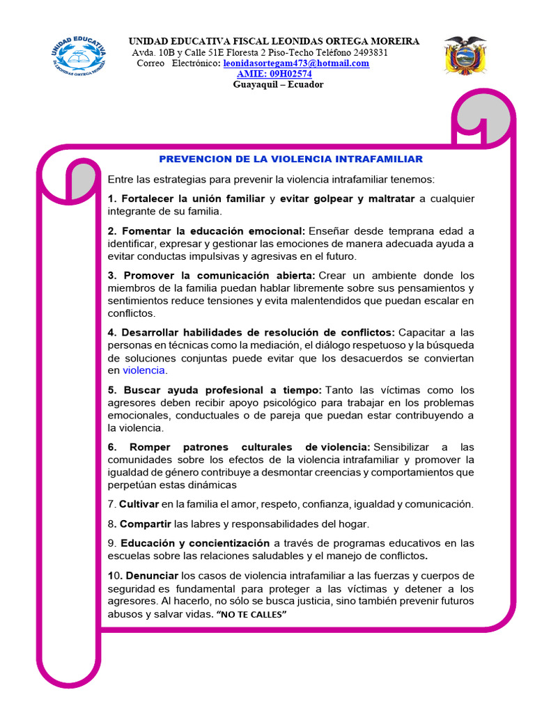 Prevención de la Violencia Intrafamiliar | PDF | Violencia doméstica ...