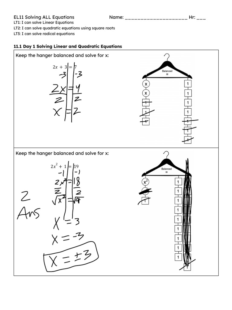 EL11 Solving Unit Notes | PDF | Mathematical Concepts | Mathematics