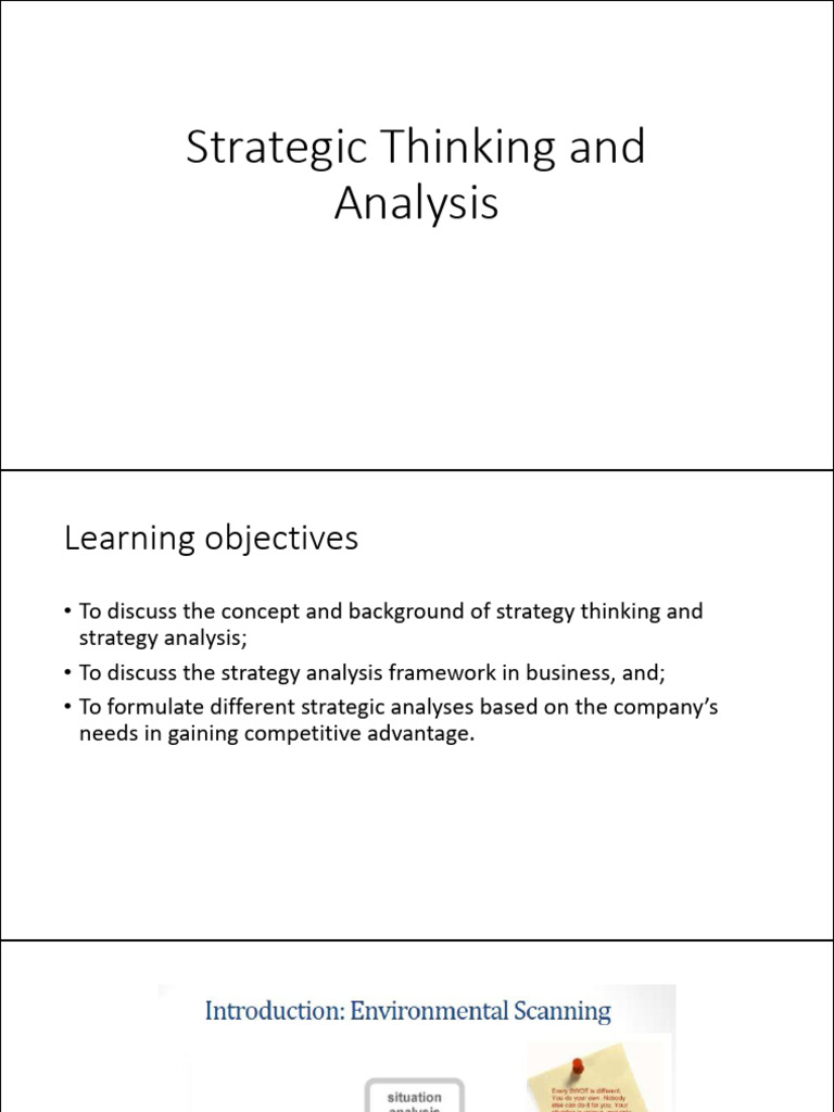 Strategic Thinking and Analysis | PDF | Strategic Management ...