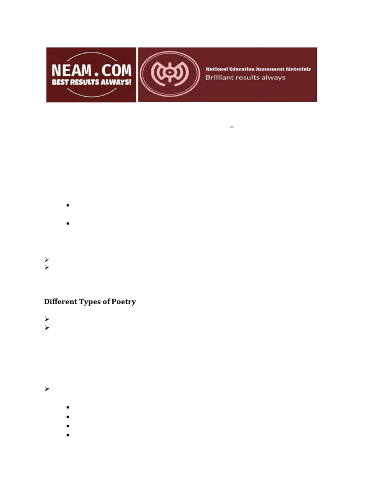 Introduction to Poetry Types and Analysis | PDF