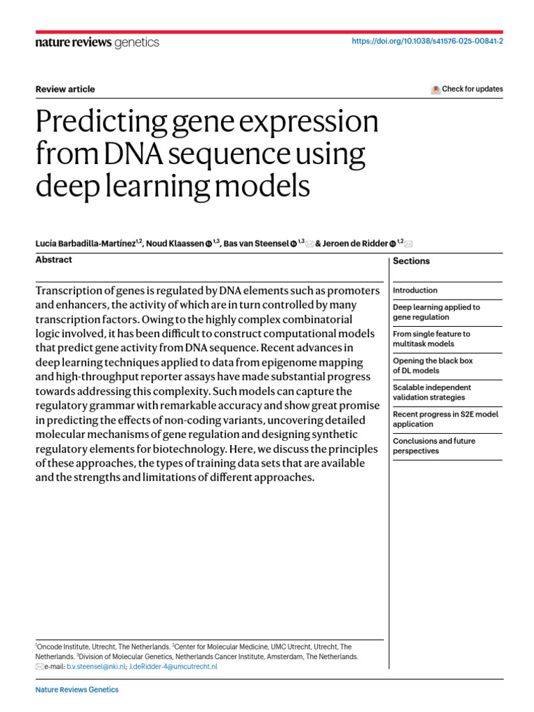 Deep Learning for Gene Expression Prediction | PDF | Gene Expression | Gene