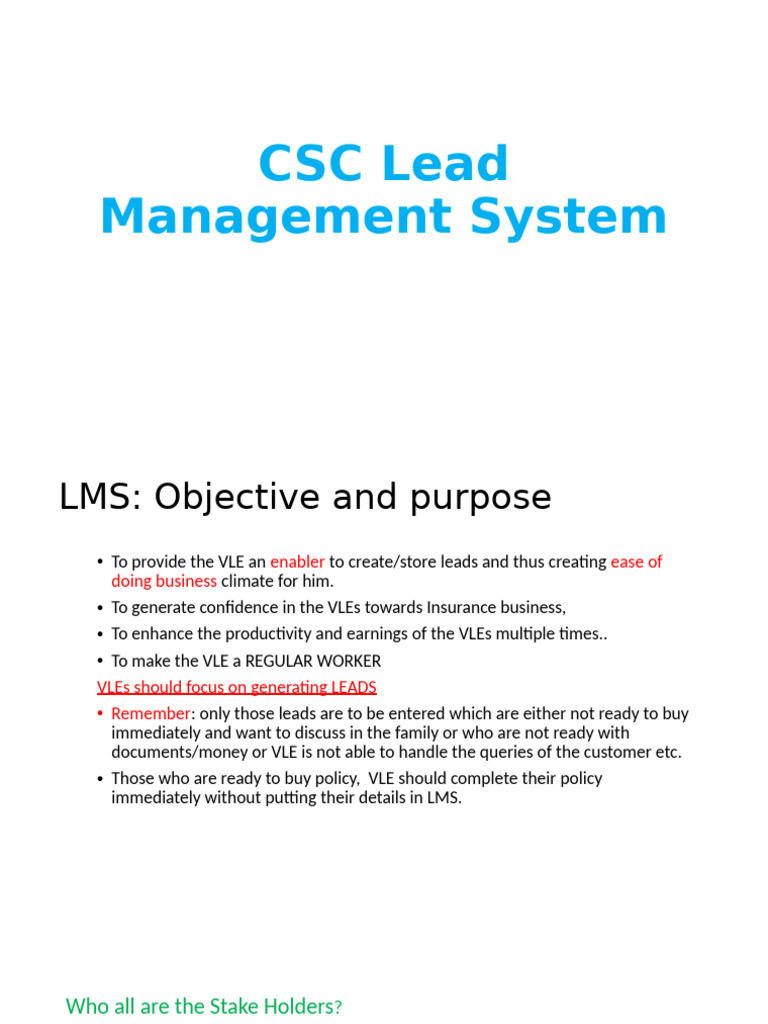 CSC Lead Management System - 1 | PDF | Information Technology | Cyberspace