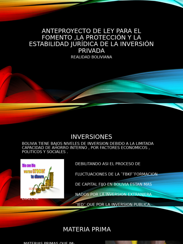 Anteproyecto de Ley para El Fomento | PDF | Bolivia | Inversiones