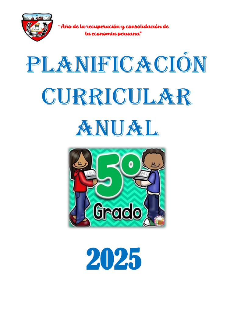 Planificación Curricular 2025 Quinto Grado | PDF | División ...