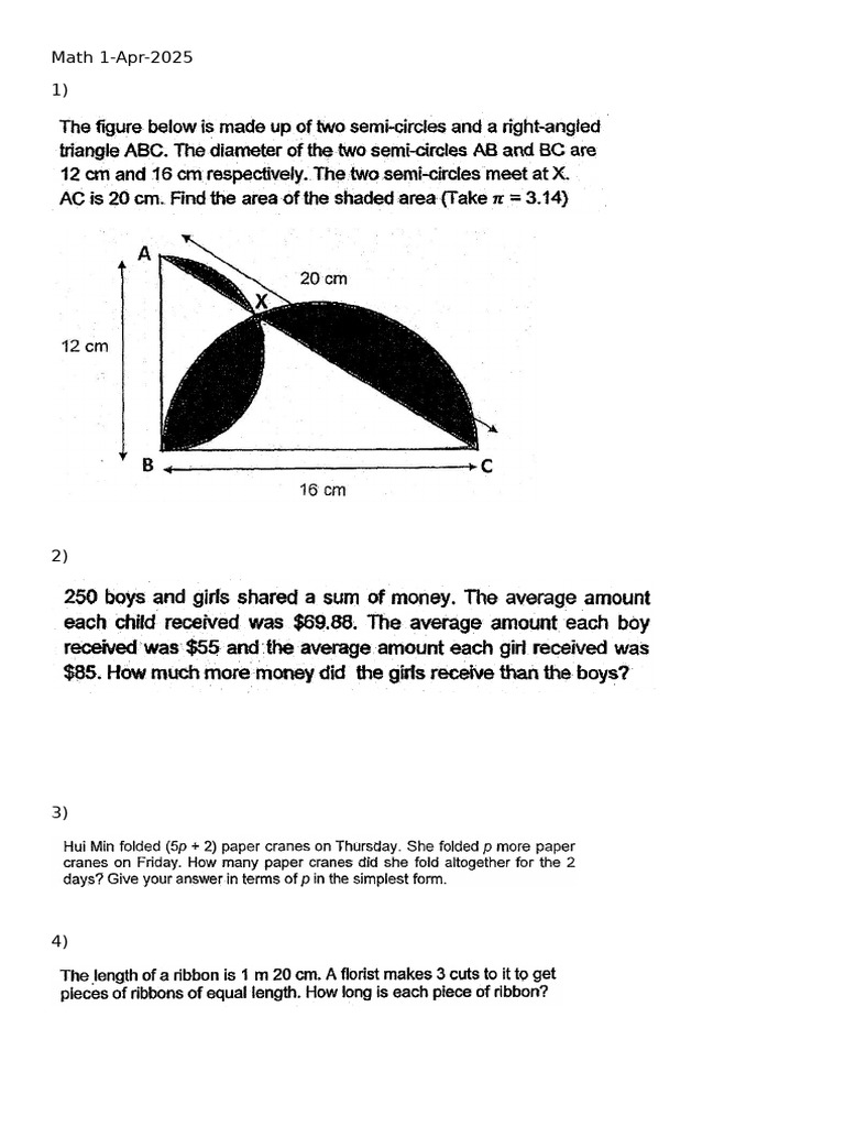 Math 1-Apr-2025 Daily Math Practice | PDF