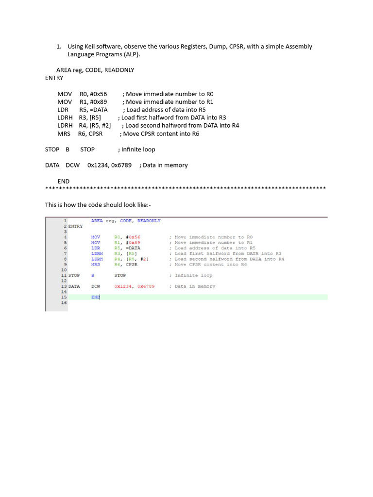 ARM Assembly Language Program Examples | PDF | Computer Science ...