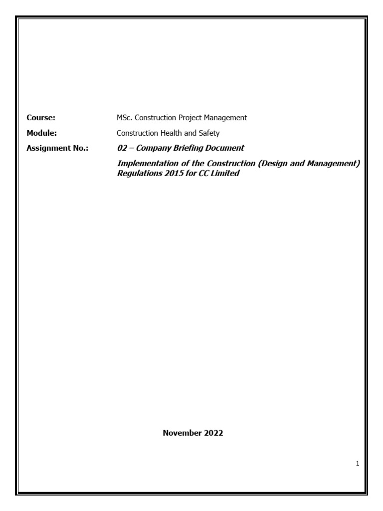 CDM Regulations 2015 Implementation Guide | PDF | Occupational Safety ...