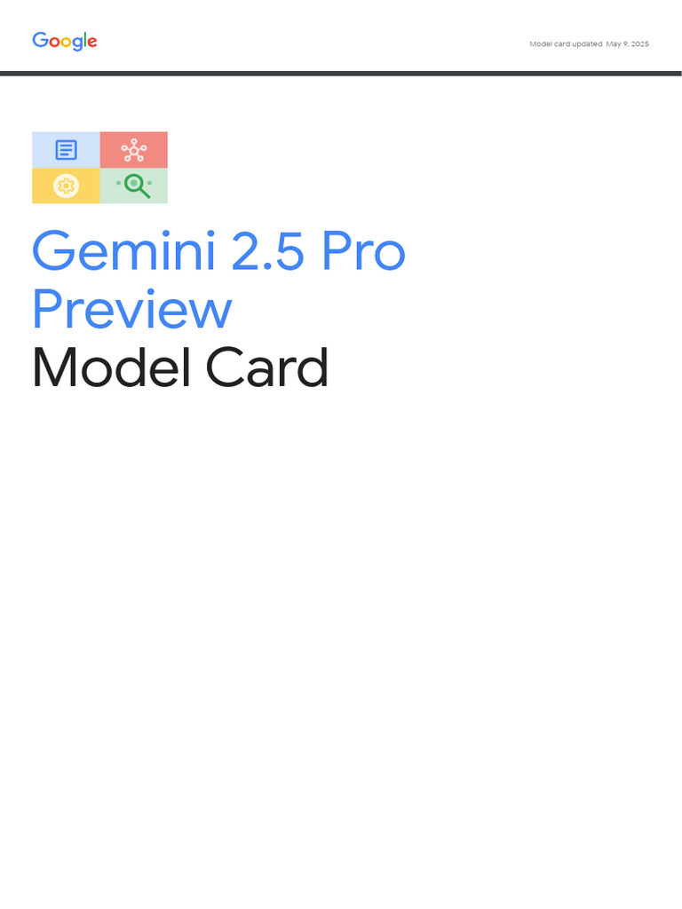 Gemini 2.5 Pro Model Card Overview | PDF | Artificial Intelligence ...