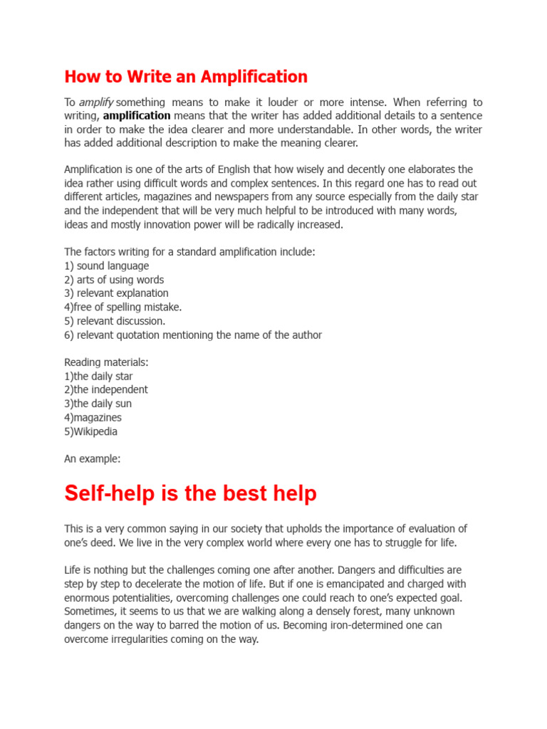 Mastering Amplification in Writing | PDF