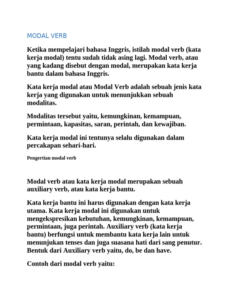 Modal Verb | PDF