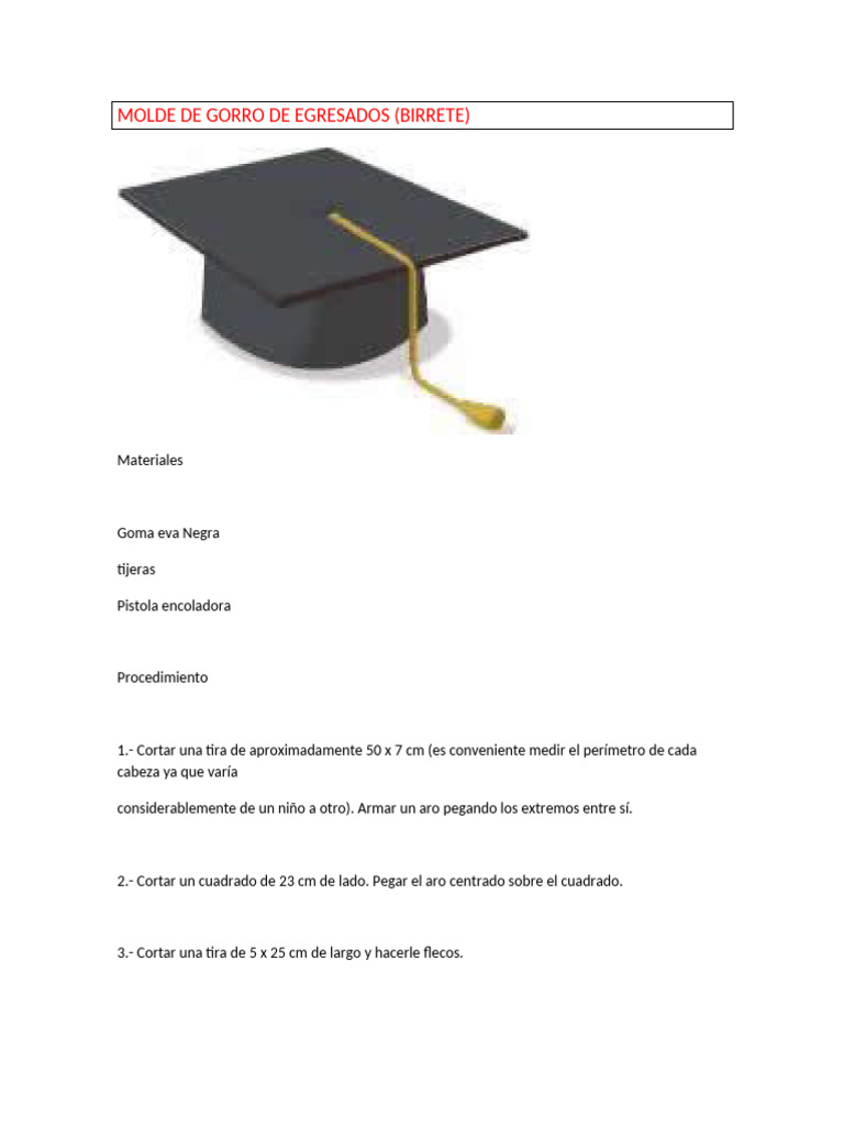 Gorro de Egresados, Decoracin, Souvenires | PDF, image size:768x1024