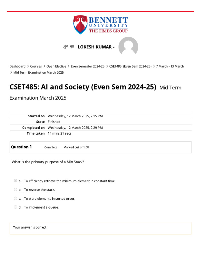 CSET485 Mid Term Exam March 2025 | PDF | Time Complexity | Algorithms ...