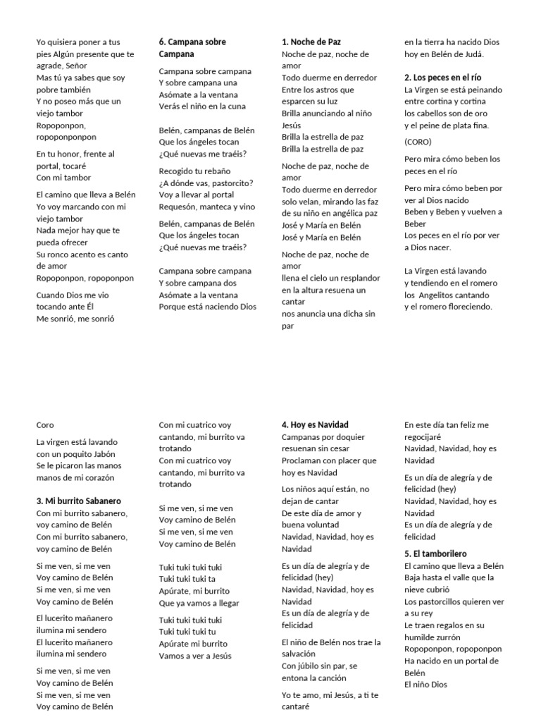 Villancicos Clásicos para Celebrar Navidad | PDF | María, madre de ...