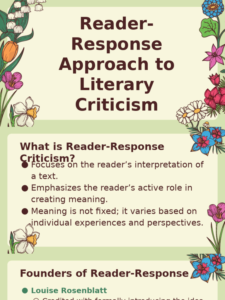 Understanding Reader-Response Criticism | PDF